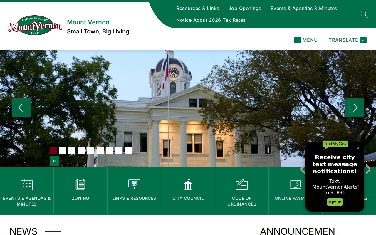 Mount Vernon court records City Hall contact route